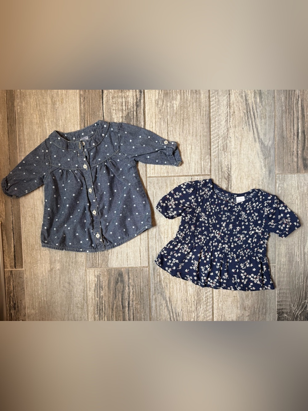Carter's Navy Polka Dot Shirt and Button-Down Shirt for Baby Girl